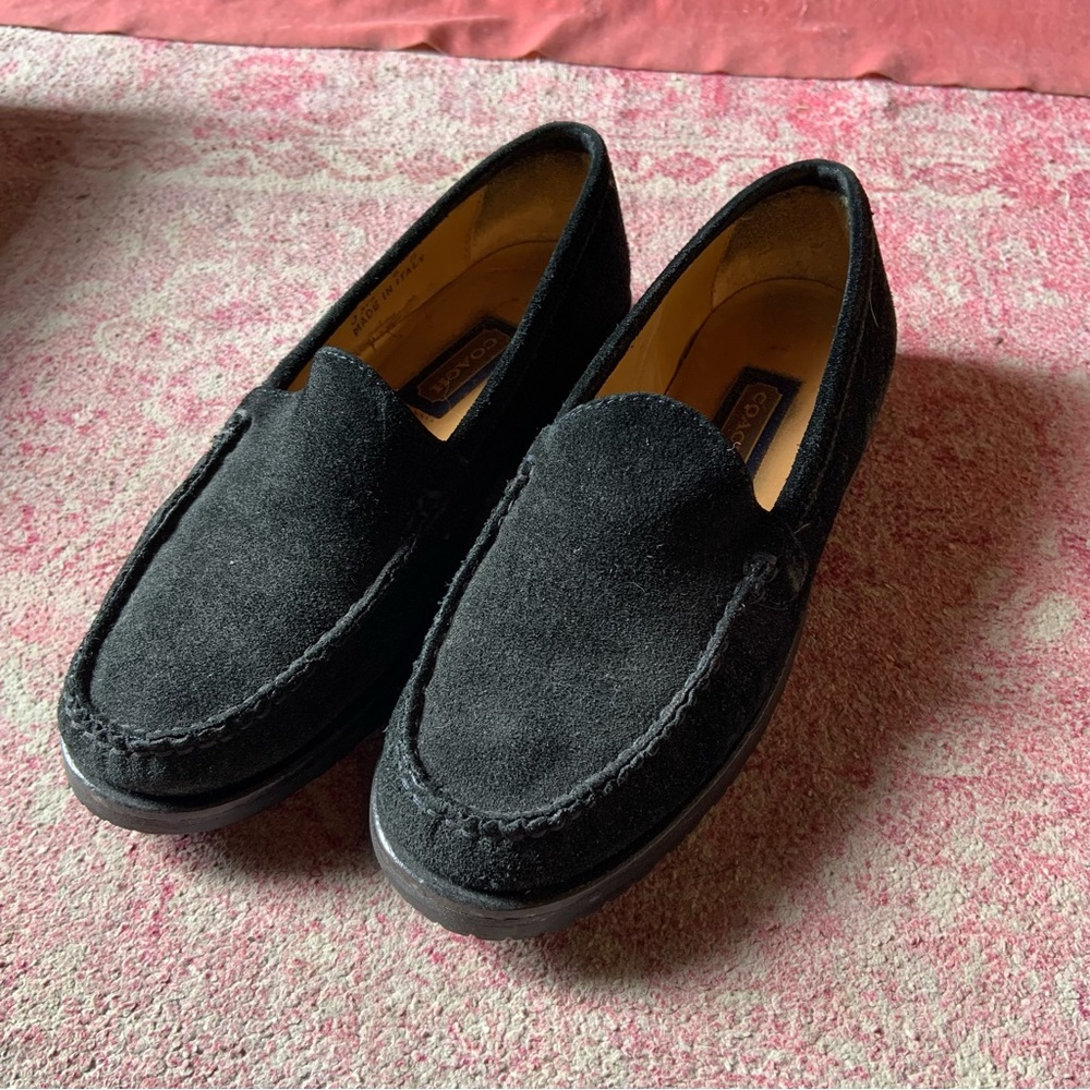 Coach Penny Loafer Black Suede